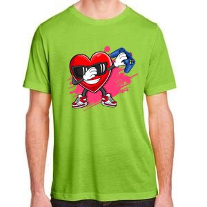 Valentines Day Video Game Dabbing Heart Gamer Gift Adult ChromaSoft Performance T-Shirt