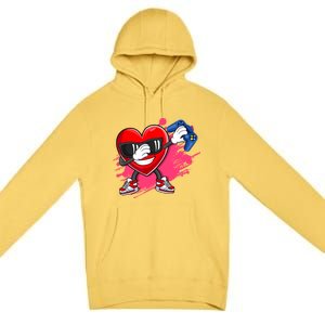 Valentines Day Video Game Dabbing Heart Gamer Gift Premium Pullover Hoodie