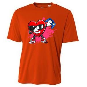 Valentines Day Video Game Dabbing Heart Gamer Gift Cooling Performance Crew T-Shirt