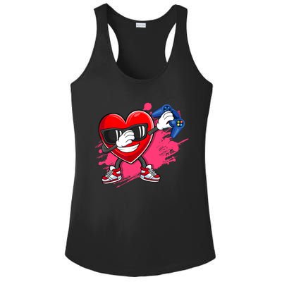 Valentines Day Video Game Dabbing Heart Gamer Gift Ladies PosiCharge Competitor Racerback Tank