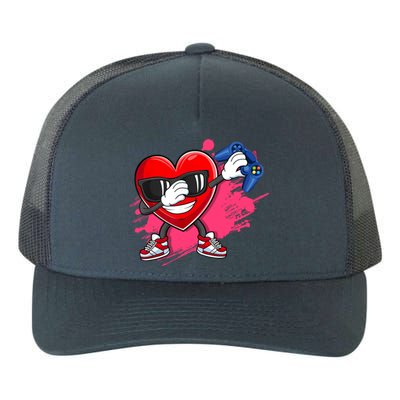 Valentines Day Video Game Dabbing Heart Gamer Gift Yupoong Adult 5-Panel Trucker Hat