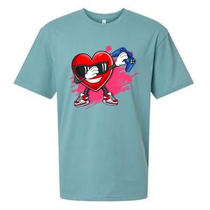 Valentines Day Video Game Dabbing Heart Gamer Gift Sueded Cloud Jersey T-Shirt