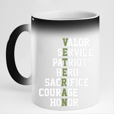 Veterans Day Veterans Thank You For Your Service 11oz Black Color Changing Mug