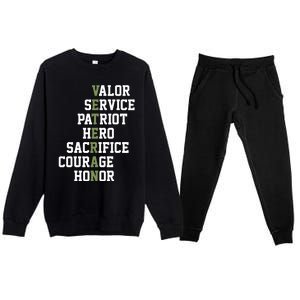 Veterans Day Veterans Thank You For Your Service Premium Crewneck Sweatsuit Set