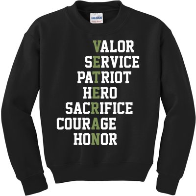 Veterans Day Veterans Thank You For Your Service Kids Sweatshirt