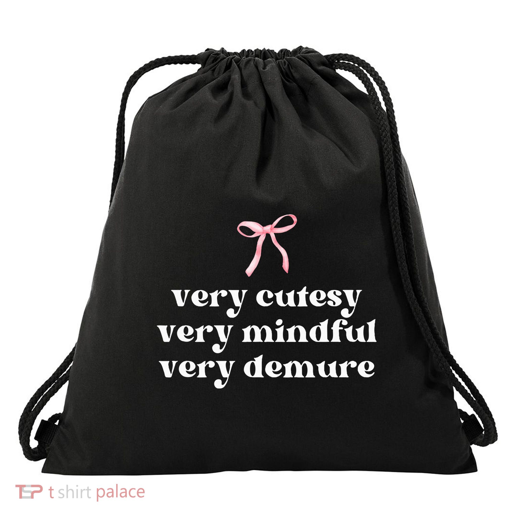 Very Demure Very Mindful Very Cutesy Drawstring Bag