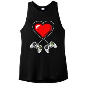 Valentine's Day Video Game Controller Heart Gamer Gifts Ladies PosiCharge Tri-Blend Wicking Tank