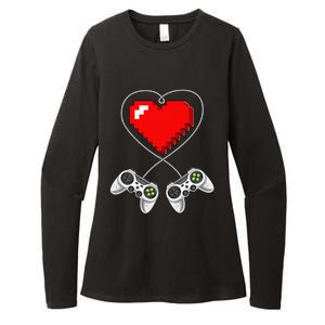 Valentine's Day Video Game Controller Heart Gamer Gifts Womens CVC Long Sleeve Shirt