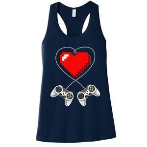 Valentine's Day Video Game Controller Heart Gamer Gifts Women's Racerback Tank