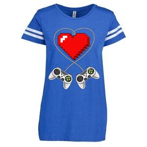 Valentine's Day Video Game Controller Heart Gamer Gifts Enza Ladies Jersey Football T-Shirt