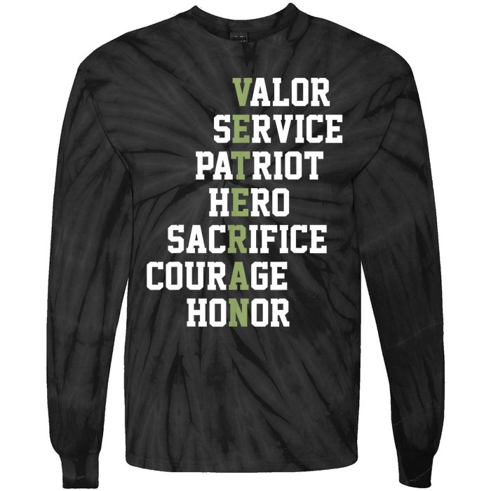 Veterans Day Veterans Thank You For Your Service Tie-Dye Long Sleeve Shirt