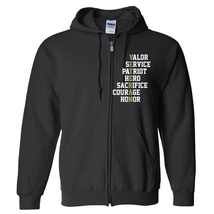 Veterans Day Veterans Thank You For Your Service Full Zip Hoodie