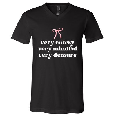 Very Demure Very Cutesy Very Mindful V-Neck T-Shirt