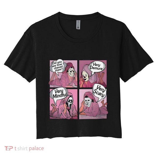 Very Demure Very Minful Very Scary Meme Halloween Crop Top