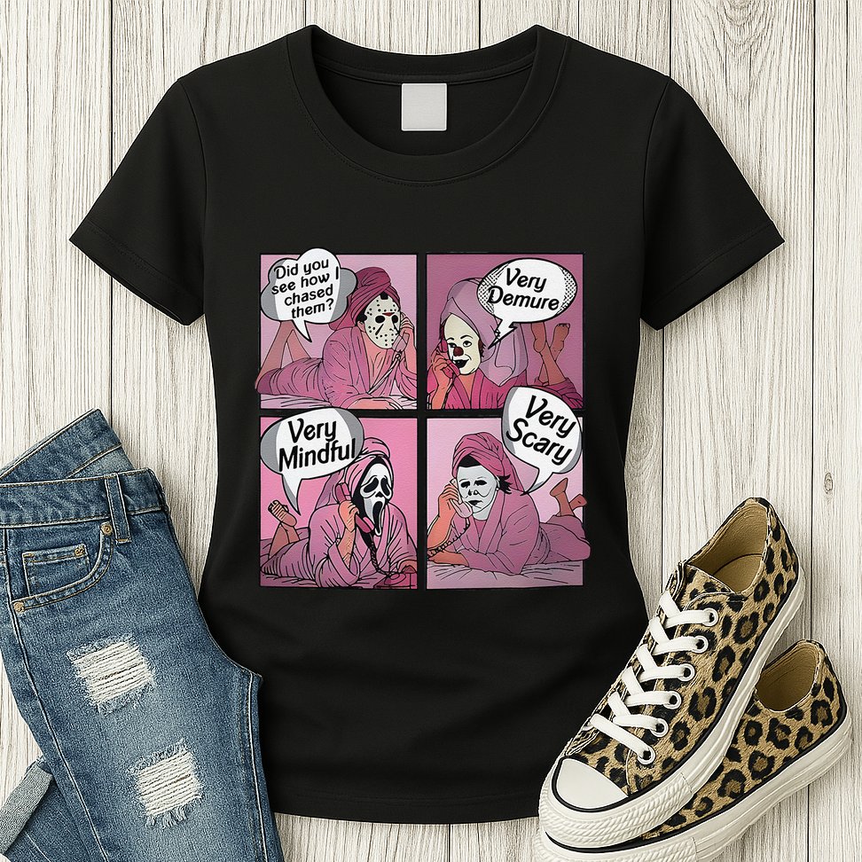 Very Demure Very Minful Very Scary Meme Halloween Womens T-Shirt