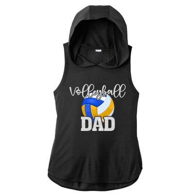 Volleyball Dad Vintage Volleyball Family Matching Great Gift Ladies PosiCharge Tri-Blend Wicking Draft Hoodie Tank