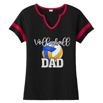 Volleyball Dad Vintage Volleyball Family Matching Great Gift Ladies Halftime Notch Neck Tee