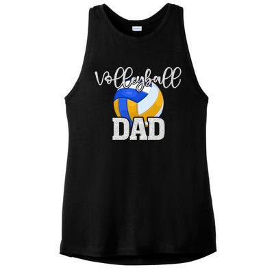 Volleyball Dad Vintage Volleyball Family Matching Great Gift Ladies PosiCharge Tri-Blend Wicking Tank