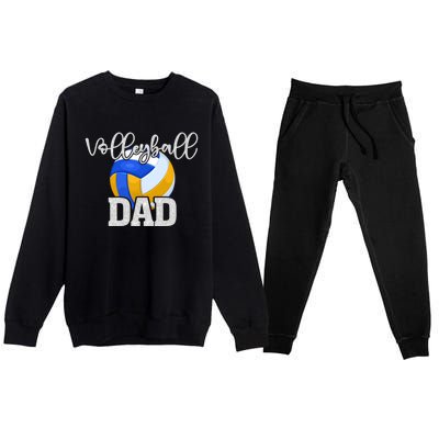 Volleyball Dad Vintage Volleyball Family Matching Great Gift Premium Crewneck Sweatsuit Set