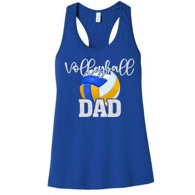 Volleyball Dad Vintage Volleyball Family Matching Great Gift Women's Racerback Tank