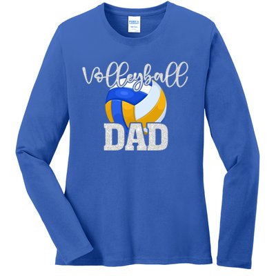 Volleyball Dad Vintage Volleyball Family Matching Great Gift Ladies Long Sleeve Shirt