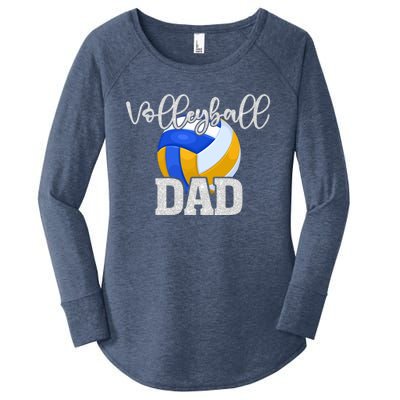 Volleyball Dad Vintage Volleyball Family Matching Great Gift Women's Perfect Tri Tunic Long Sleeve Shirt