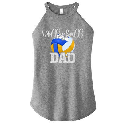 Volleyball Dad Vintage Volleyball Family Matching Great Gift Women's Perfect Tri Rocker Tank