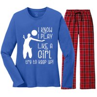 Volleyball Daughter Volleyball Cool Gift Women's Long Sleeve Flannel Pajama Set 