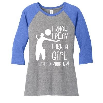 Volleyball Daughter Volleyball Cool Gift Women's Tri-Blend 3/4-Sleeve Raglan Shirt