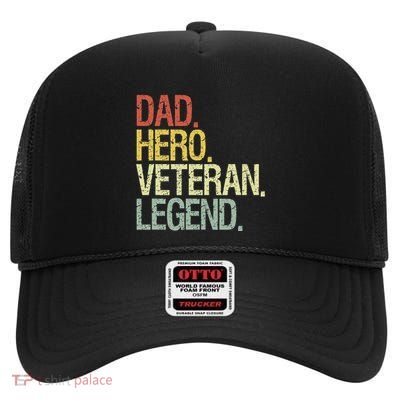 Veteran Dad High Crown Mesh Back Trucker Hat