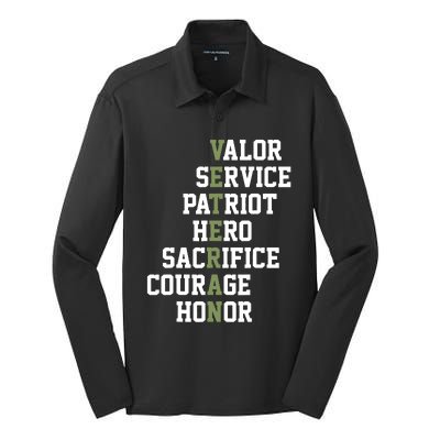 Veterans Day Veterans Thank You For Your Service Silk Touch Performance Long Sleeve Polo