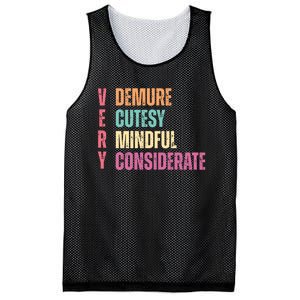 Very Demure Very Cutesy Very Mindful Very Considerate Mesh Reversible Basketball Jersey Tank