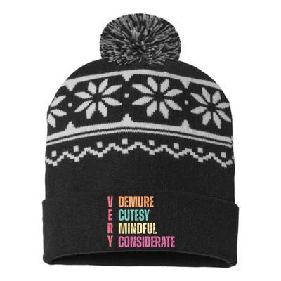 Very Demure Very Cutesy Very Mindful Very Considerate USA-Made Snowflake Beanie