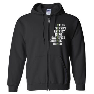 Veterans Day Veterans Thank You For Your Service Full Zip Hoodie