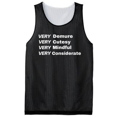 Very Demure Very Cutesy Very Considerate Demure Mesh Reversible Basketball Jersey Tank