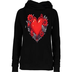 Valentines Day Womens Funnel Neck Pullover Hood