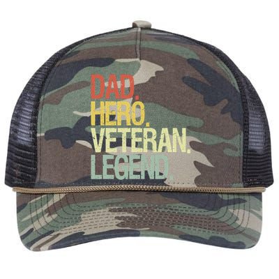 Veteran Dad Retro Rope Trucker Hat Cap