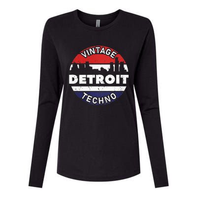 Vintage Detroit Womens Cotton Relaxed Long Sleeve T-Shirt