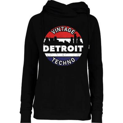 Vintage Detroit Womens Funnel Neck Pullover Hood