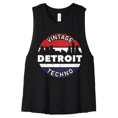 Vintage Detroit Women's Racerback Cropped Tank