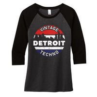 Vintage Detroit Women's Tri-Blend 3/4-Sleeve Raglan Shirt