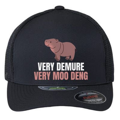 Very Demure Very Moo Deng Pygmy Baby Hippo Mu Deng Flexfit Unipanel Trucker Cap