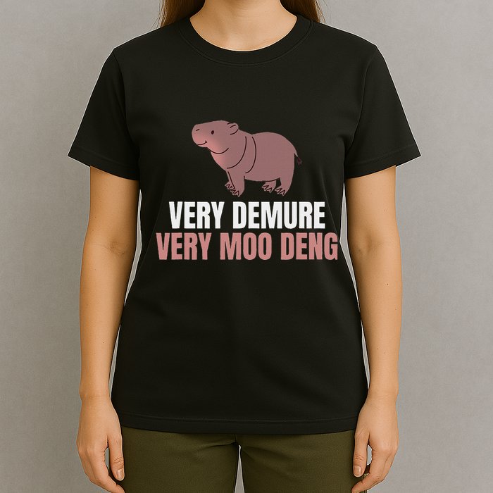Very Demure Very Moo Deng Pygmy Baby Hippo Mu Deng T-Shirt
