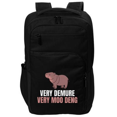 Very Demure Very Moo Deng Pygmy Baby Hippo Mu Deng Impact Tech Backpack