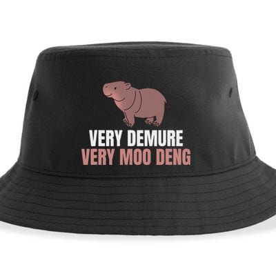 Very Demure Very Moo Deng Pygmy Baby Hippo Mu Deng Sustainable Bucket Hat