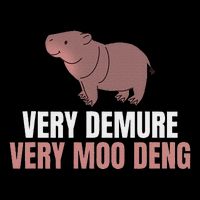 Very Demure Very Moo Deng Pygmy Baby Hippo Mu Deng Button