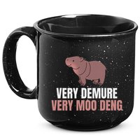 Very Demure Very Moo Deng Pygmy Baby Hippo Mu Deng 15oz Campfire Ceramic Mug