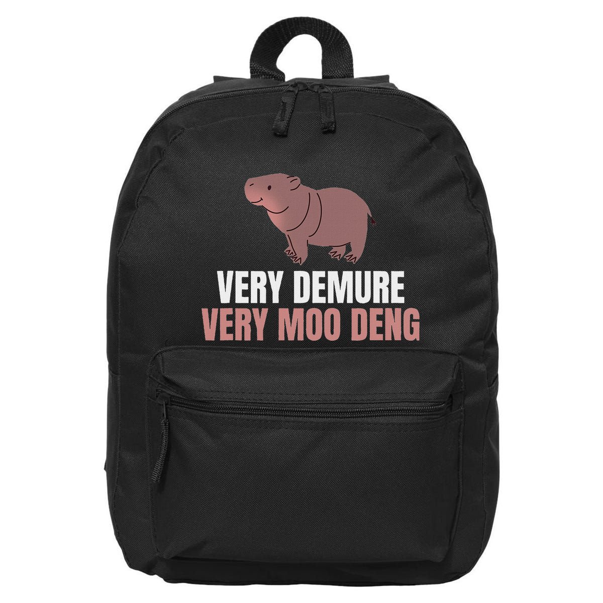 Very Demure Very Moo Deng Pygmy Baby Hippo Mu Deng 16 in Basic Backpack