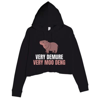 Very Demure Very Moo Deng Pygmy Baby Hippo Mu Deng Crop Fleece Hoodie