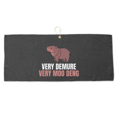Very Demure Very Moo Deng Pygmy Baby Hippo Mu Deng Large Microfiber Waffle Golf Towel